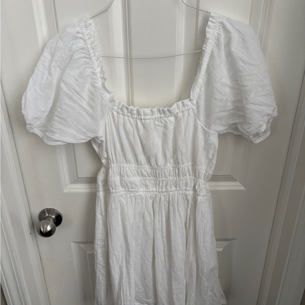 BP Smocked Cottagecore Feminine Girly Puff Sleeve Mini Dress Women’s Medium - Picture 4 of 6